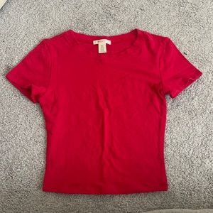 Red Fitted Cropped Tee